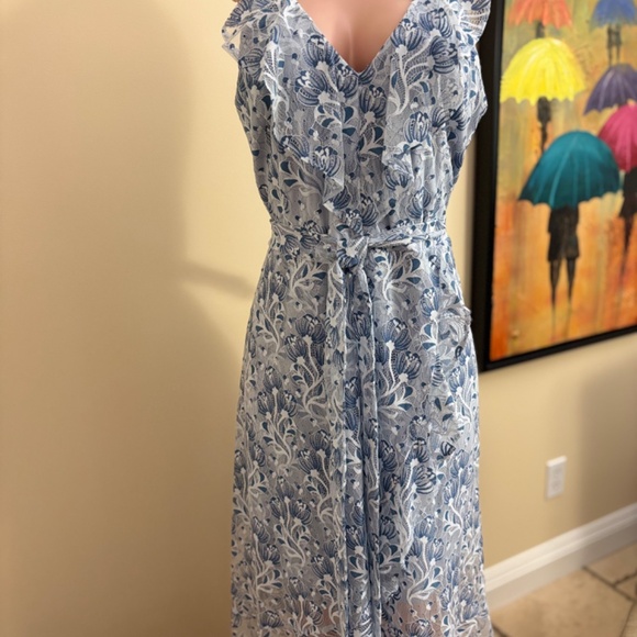 Blue Lace Kinsie Summer Dress size 14 NWOT - Picture 1 of 2